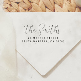 Carimbo De Borracha Endereço de Devolução Manuscrito Moderno Elegante