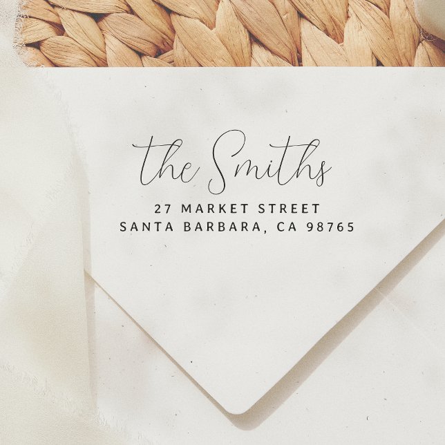 Carimbo De Borracha Endereço de Devolução Manuscrito Moderno Elegante (Criador carregado)