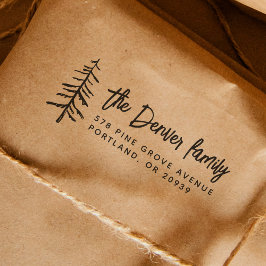 Carimbo De Borracha Endereço de Devolução Moderna Rustic Tree do Boho 