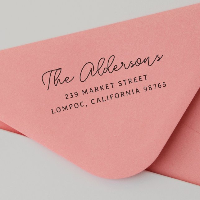 Carimbo De Borracha Endereço de Devolução Nome da Família de Manuscrit (Rubber Stamp Mock-up)