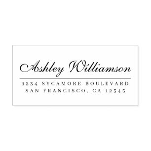 Carimbo De Borracha Endereço de devolução para caligrafia elegante