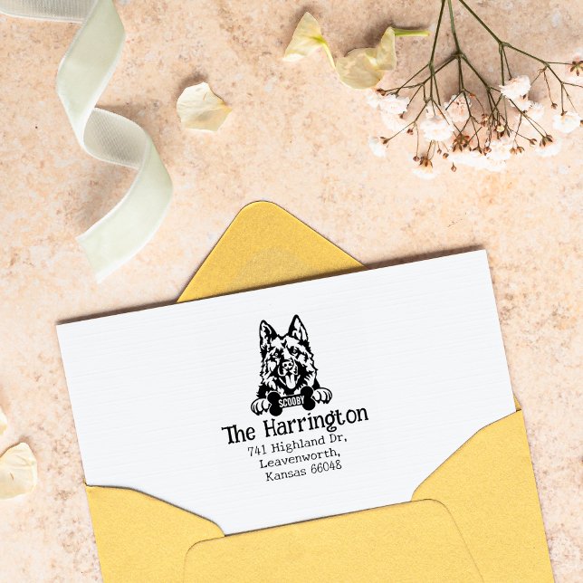 Carimbo De Borracha Endereço de devolução personalizado de Shephard em (Criador carregado)