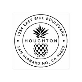 Carimbo De Borracha Endereço de devolução personalizado do abacaxi tro