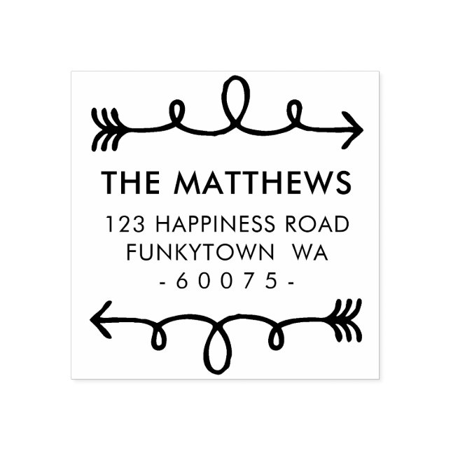 Carimbo De Borracha ENDEREÇO DE DEVOLUÇÃO PERSONALIZADO seta desenhada (Impressão)