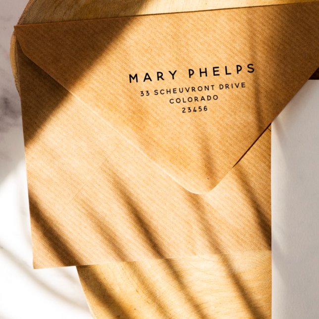 Carimbo De Borracha Endereço de devolução profissional moderno e simpl (Criador carregado)