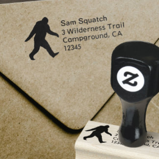 Carimbo De Borracha Endereço de devolução Sasquatch Silhouette Bigfoot