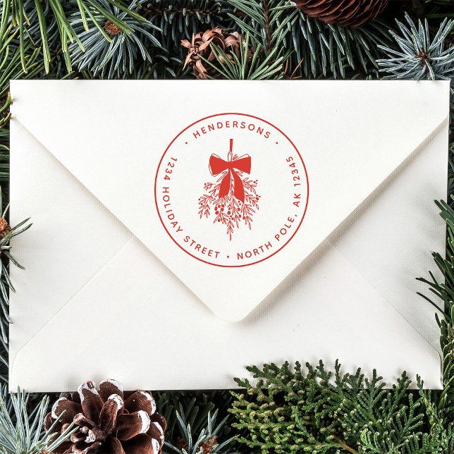 Carimbo De Borracha Endereço de devolução Simples de Mistura de Natal (Criador carregado)