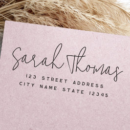 Carimbo De Borracha Endereço de devolução simples de script manuscrito