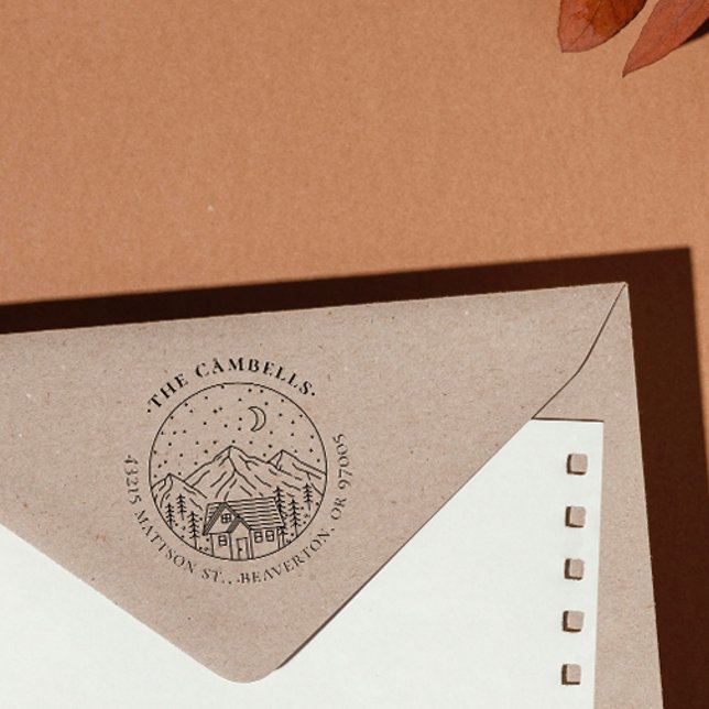 Carimbo De Borracha Endereço de devolução simples desenhado manualment (Criador carregado)