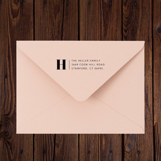 Carimbo De Borracha Endereço de Devolução Simples Monograma Clássico M (Modern classic monogram rubber stamp adds timeless style to everyday envelopes.)