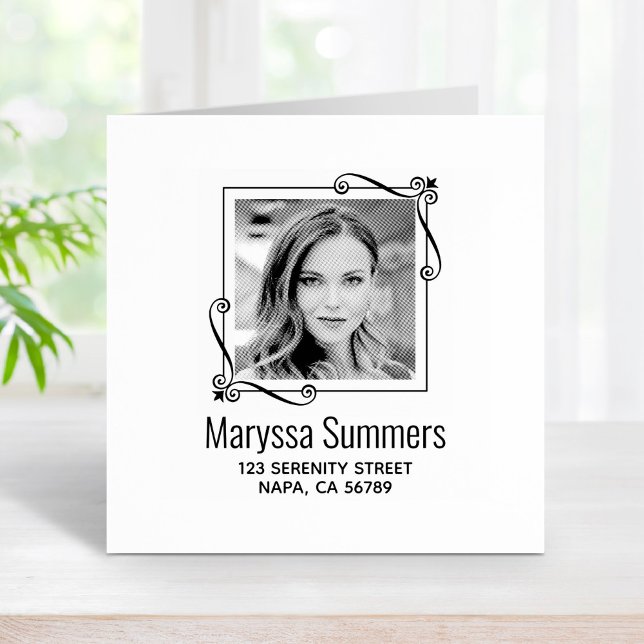 Carimbo De Borracha Endereço de Fotografia Personalizada de Quadro Qua (Criador carregado)