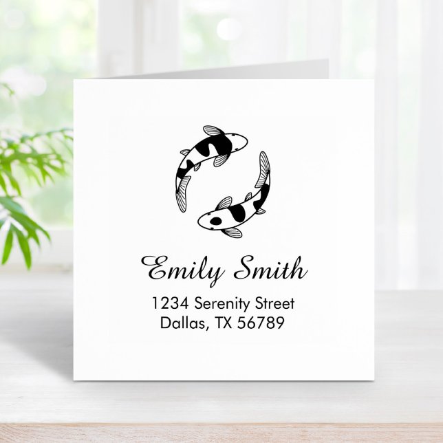 Carimbo De Borracha Endereço de Peixe Koi (Criador carregado)