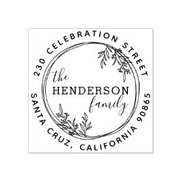 Carimbo De Borracha Endereço de Retorno da Fenda Botânica Desenhada à 