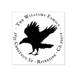 Carimbo De Borracha Endereço de retorno de autoimpressão Raven Bird Gr