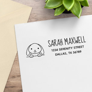 Carimbo De Borracha Endereço de Retorno de Coelho Bonito