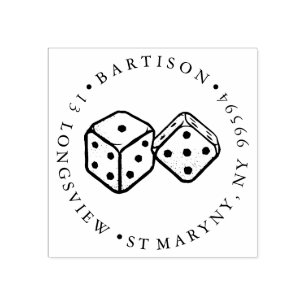 CARIMBO DE BORRACHA ENDEREÇO DE RETORNO DO DICE DE TATTOO