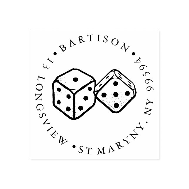 CARIMBO DE BORRACHA ENDEREÇO DE RETORNO DO DICE DE TATTOO (Impressão)