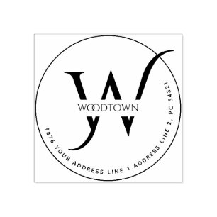 Carimbo De Borracha Endereço de retorno do Nome da Família Elegante