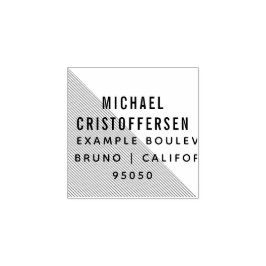 Carimbo De Borracha Endereço de Retorno Geométrico da Tipografia Moder