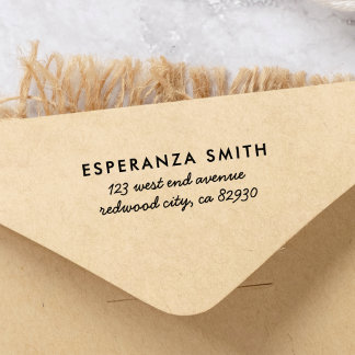 Carimbo De Borracha Endereço de Retorno Mínimo Moderno Simples