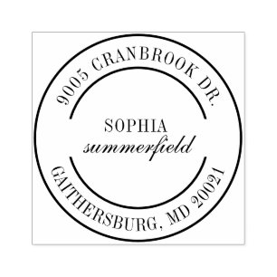 Carimbo De Borracha Endereço de Retorno Moderno e Elegante Pessoal