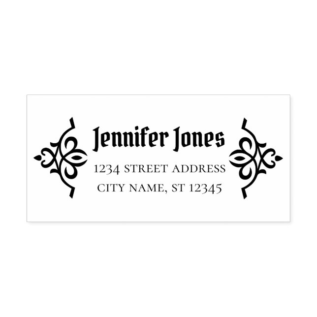 Carimbo De Borracha Endereço de retorno ornamento estilo Art nouveau C (Impressão)