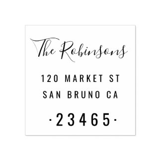 Carimbo De Borracha Endereço de Retorno Personalizado do Script de Nom