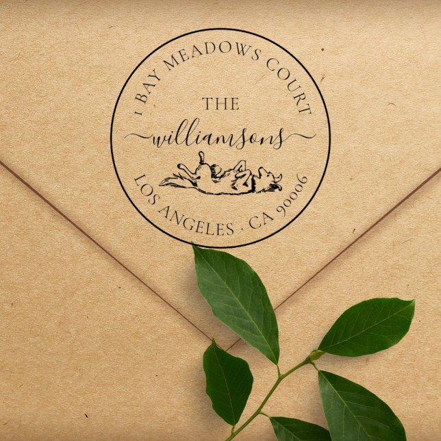 Carimbo De Borracha Endereço de Retorno Personalizado Elegante da Famí (Criador carregado)