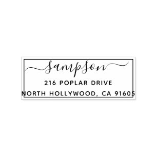 Carimbo De Borracha Endereço de Retorno Retangular Simples Russo