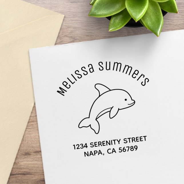 Carimbo De Borracha Endereço do Arco do Golfinho de Desenho Animado (Criador carregado)