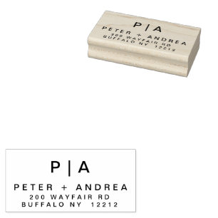 Carimbo De Borracha Endereço do Casal de Casamento Moderno