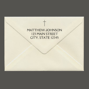 Carimbo De Borracha Endereço do Elegante Black Cross Name