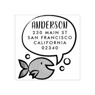 Carimbo De Borracha Endereço do remetente bonito do nome de família 