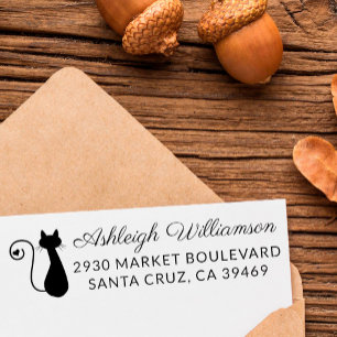 Carimbo De Borracha Endereço do remetente conhecido bonito do gato &