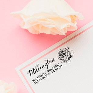 Carimbo De Borracha Endereço do remetente desenhado mão do roteiro d