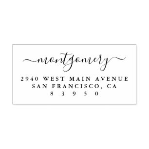 Carimbo De Borracha Endereço do remetente escrito à mão chique do n