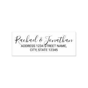 Carimbo De Borracha Endereço do remetente moderno do casamento do