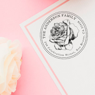 Carimbo De Borracha Endereço do remetente redondo da ilustração