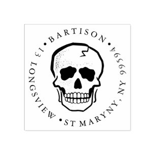 CARIMBO DE BORRACHA ENDEREÇO DO REMETENTE REDONDO DO CRÂNIO DO