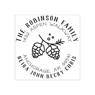 Carimbo De Borracha Endereço do remetente rústico redondo do nome de