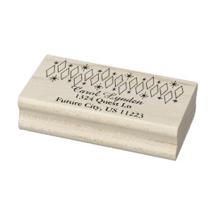 Carimbo De Borracha Endereço moderno de Starbursts dos diamantes do