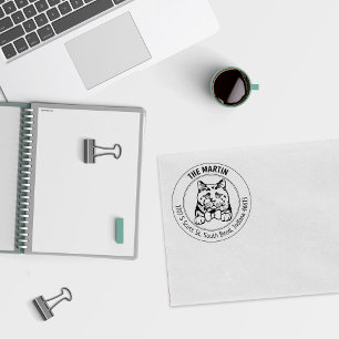 Carimbo De Borracha Endereço para devolução de cabelo curto britânico