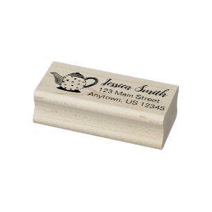Carimbo De Borracha Endereço Personalizado da Bolinhas do Tea Party