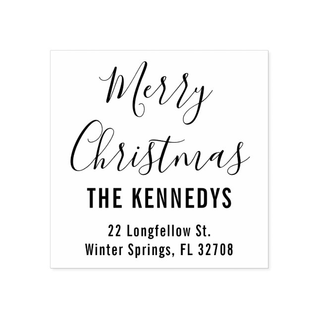 Carimbo De Borracha Endereço Simples da Família Feliz Natal (Impressão)