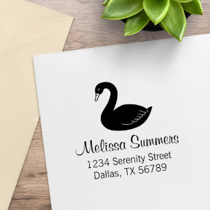 Carimbo De Borracha Endereço Swan Preto