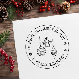 Carimbo De Borracha Enfeites de Natal Nome da Família