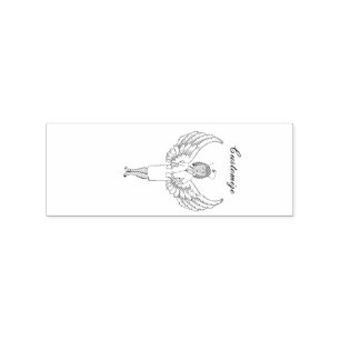 Carimbo De Borracha Enfermeira Anjo Asas Trovão