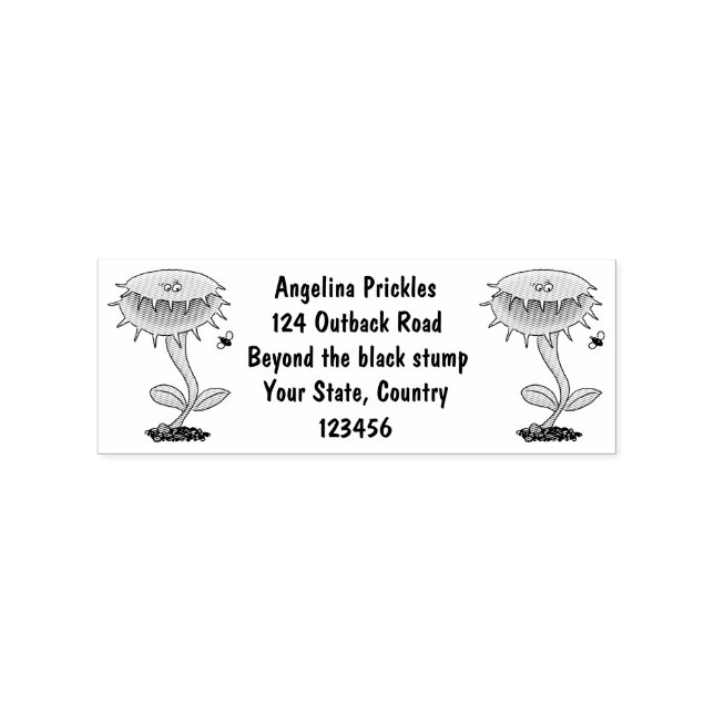 Carimbo De Borracha Engraçado carnívoro Venus mosca cartoon (Impressão)