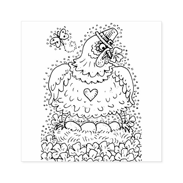 CARIMBO DE BORRACHA ENGRAÇADO IRLANDÊS, OVOS E SHAMROCKS FRACO (Impressão)