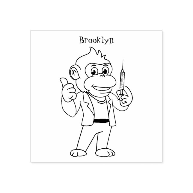 Carimbo De Borracha Engraçado orangotango macaco (Impressão)